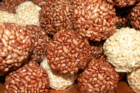 Oscypek cheese in round form - traditional mountain product of Poland, Zakopane. Cheese is made of goat, cow and sheep milkの写真素材