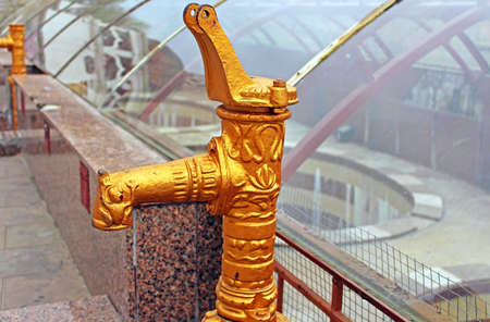 Crane on Saint Maria square (former Turkish square), Chernivtsi, Ukraineの写真素材