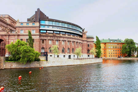 Swedish parliament building, Stockholm, Swedenの写真素材