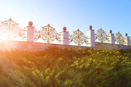 Fence in Buky park, Kyiv oblast, Ukraineの写真素材