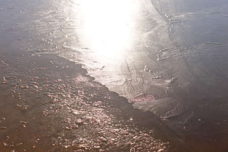 Frozen river. Close up. Detailed