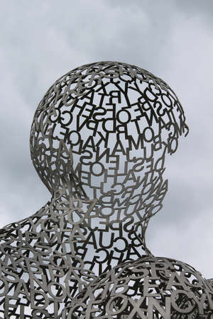 Kyiv, Ukraine - June 23, 2012: Kyiv Sculpture Project. House of knowledge by Jaume Plensaのeditorial素材