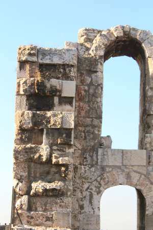 Arches of Odeon of Herodes Atticus from Acropolis, Athens, Greeceの写真素材