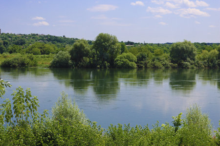 Dniester River between Moldova, Soroca city, and Ukraine