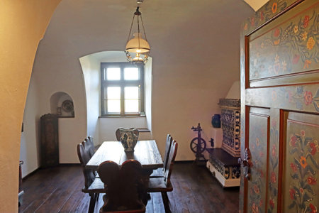 Brasov, Romania - October 13, 2023: Interior of Bran castleのeditorial素材