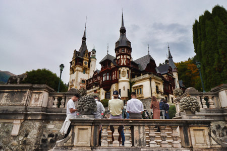 Sinaia, Romania - October 13, 2023: The beautiful Peles Castleのeditorial素材