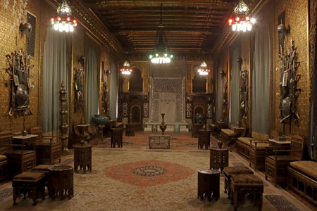 Sinaia, Romania - October 14, 2023: Interior of the beautiful Peles Castle