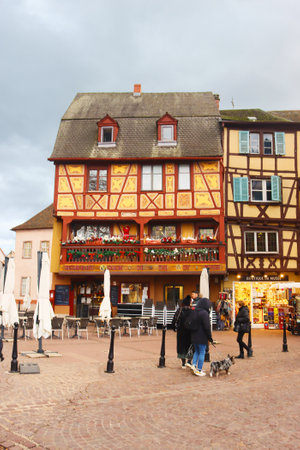 Colmar, France - December 21, 2023: Old town. Christmas timeのeditorial素材