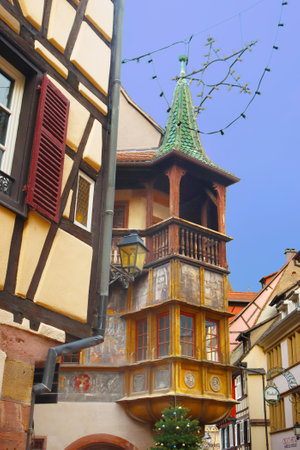 Colmar, France - December 21, 2023: Building Pfister (1537)のeditorial素材