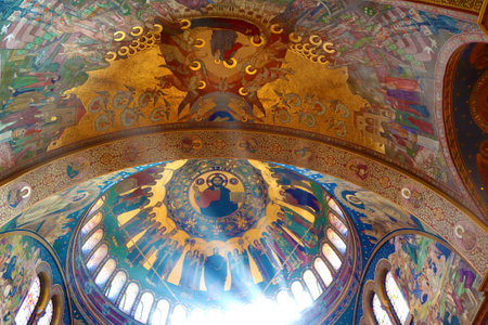 Sibiu, Romania - October 14, 2023: Interior of Holy Trinity Cathedralのeditorial素材