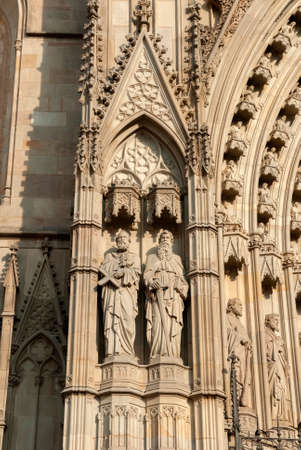 sculptural compositions on the walls of cathedrals in Spain Barcelonaの写真素材