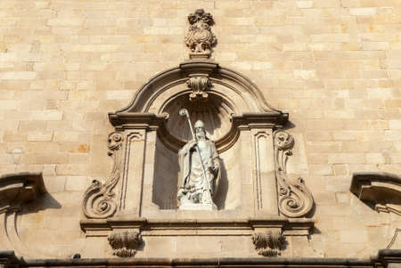 sculptural compositions on the walls of cathedrals in Spain Barcelonaの写真素材