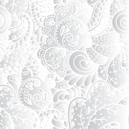 Floral pattern in a realistic style. It contains shadows, gradients, bubbles. Abstract illustration, tracery. Curved lines, doodling.のイラスト素材