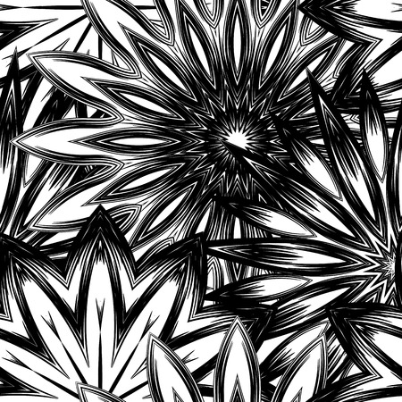 Seamless floral handmade nature ethnic fabric backdrop pattern with flowers.のイラスト素材