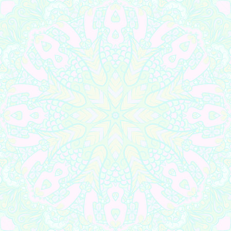 Seamless tile texture. Tracery mehndi design image. pastel. Ethnic doodle art. Curved doodling picture. Vector.のイラスト素材