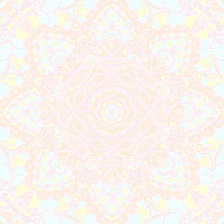Seamless tile texture. Tracery mehndi design image. pastel. Ethnic doodle art. Curved doodling picture. Vector.のイラスト素材