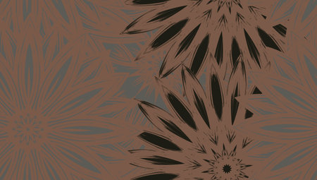 flowers. Seamless floral background. dark. Tracery handmade nature ethnic fabric backdrop pattern. Textile design texture. decorative color art. Vector.のイラスト素材