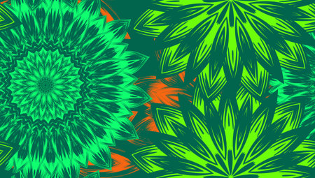 flowers. Seamless floral background. Tracery handmade nature ethnic fabric backdrop pattern. Textile design texture. decorative color art. Vector.のイラスト素材