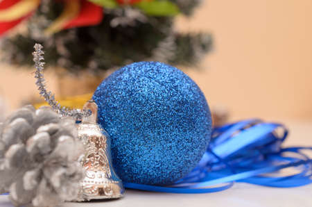 Christmas and New Year gifts in the form of gift boxes and fir-tree toys.の写真素材