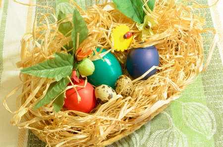 Easter eggs on a light background