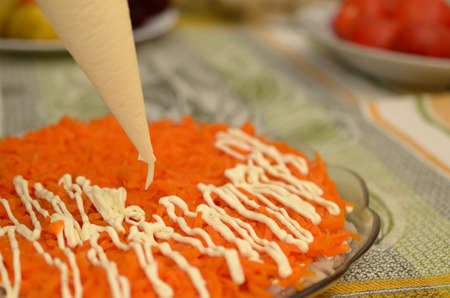 The process of preparing delicious dishes in details using a knife and special toolsの写真素材