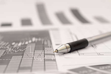 Financial charts and charts of mongochromatic coloring. Analysis of the market situationの写真素材
