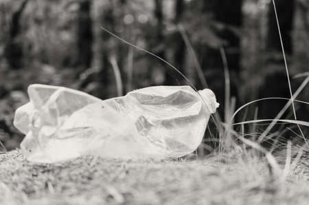 Plastic bottles spoil and pollute the ecological state of natureの写真素材