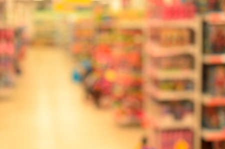 Abstract blur of toy store for backgroundの写真素材
