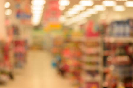 Abstract blur of toy store for backgroundの写真素材