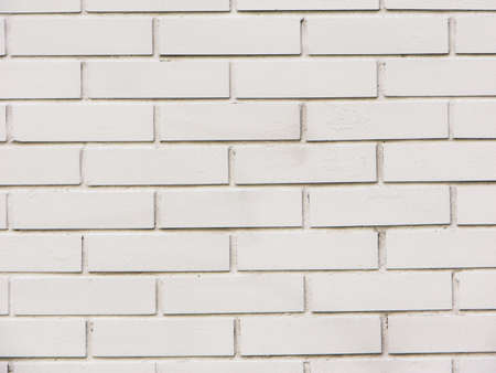 White painted old brick Wall panoramic background.
