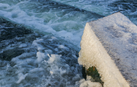 Top view of a fragment of the cascade of the dam.の写真素材