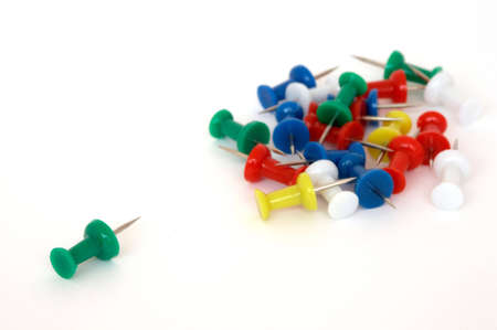 thumbtacks of different colors