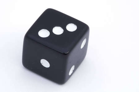 I number three  in a dice on white bottomの写真素材
