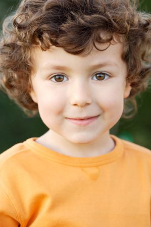 photo of an adorable happy boy smilingの写真素材