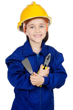 Adorable working future a over white backgroundの写真素材