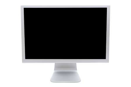 computer monitor in black over a white background 