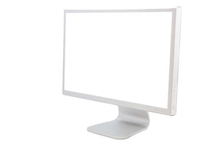 computer monitor in white over a white backgroundの写真素材