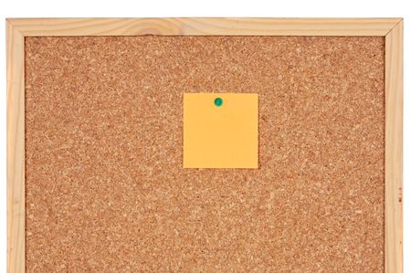 Cork noticeboard with a color note a over white backgroundの写真素材