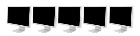 monitors of computers a over white background