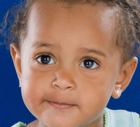 Adorable  african a over blue background