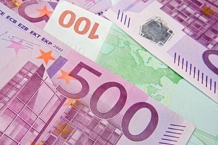 Bills with focus on first plane. Shallow depth of fieldの写真素材