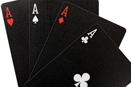 Today I have good hands. Poker of acesの写真素材