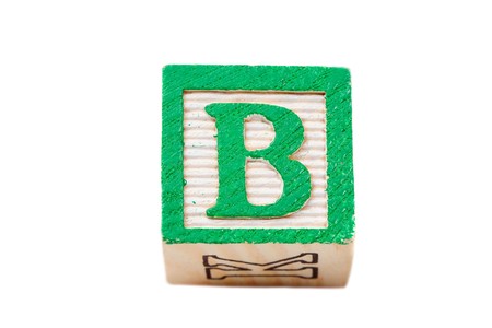 One alphabet learning block isolated over whiteの写真素材