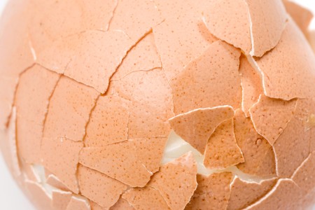 Photo of a boiled egg broken closeの写真素材