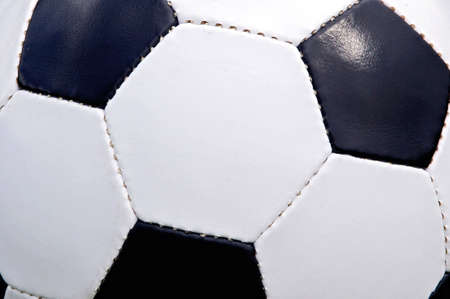 Macro of a soccer ball black and whiteの写真素材