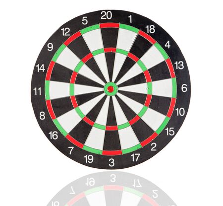 Target with reflection isolated on white backgroundの写真素材