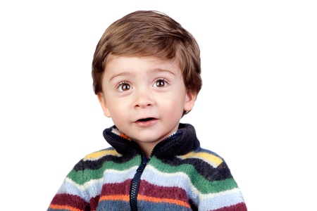 Beautiful baby isolated on white backgroundの写真素材