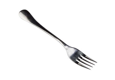 A silver fork isolated on white background