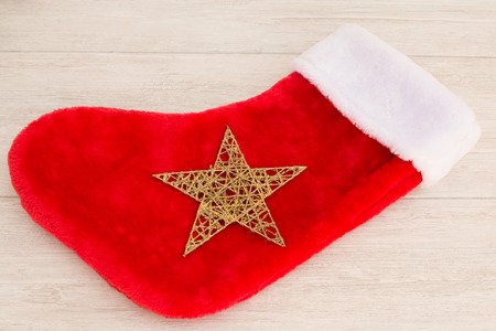 Christmas boot to fill gifts in red velvet