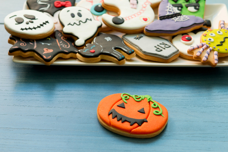 Halloween cookies with different shapes. Sweet traditionの写真素材
